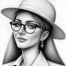 girl face with hat and sun glass